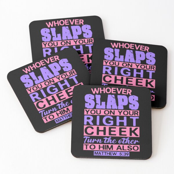 Item preview, Matthew 5:39 Whoever Slaps You On Your Right Cheek Turn The Other To Him Also designed and sold by plushism.