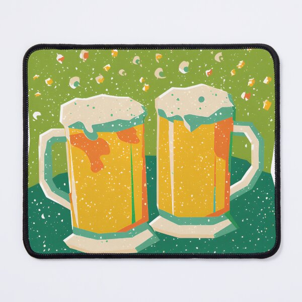 Item preview, Cheers with Beer – Retro Toasting Beer Mugs Illustration designed and sold by Beemyguest.