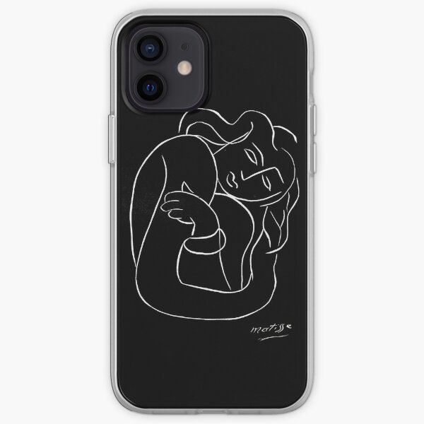 TAHITIAN LADY: Impression de peinture Vintage Matisse noir et blanc Coque souple iPhone