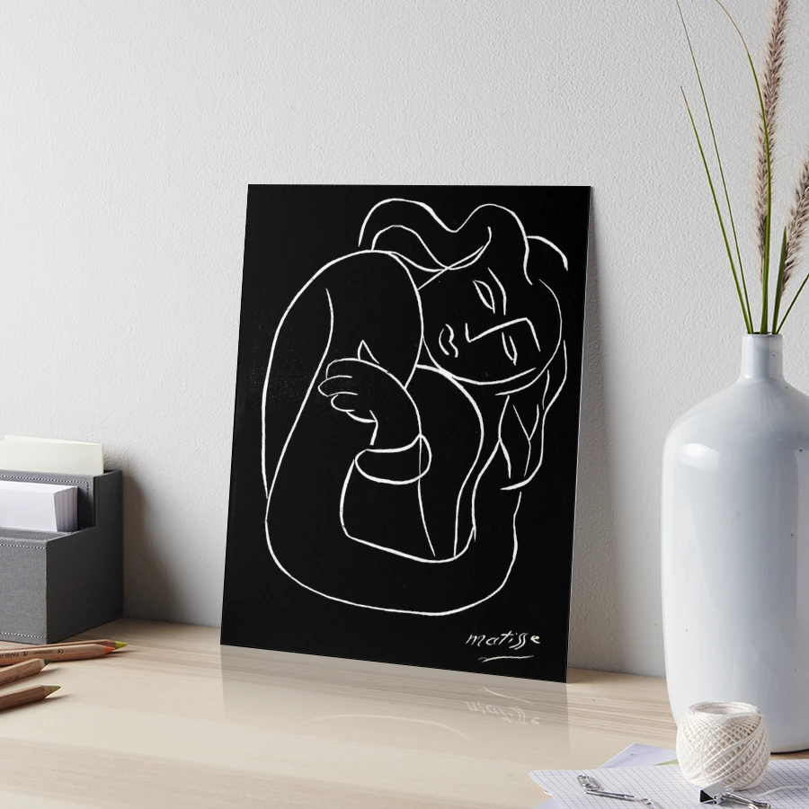 TAHITIAN LADY : Vintage Matisse Black and White Painting