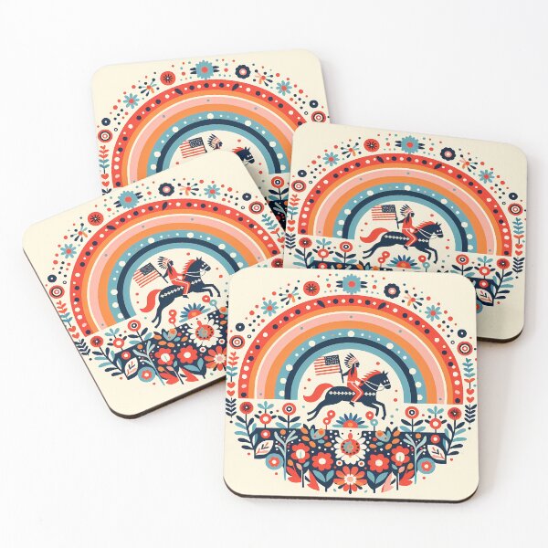 Item preview, Scandinavian Folk Art American Pride – Heritage Rainbow Design by heidiannemorris designed and sold by FOLK ART FUSION by heidiannemorris.