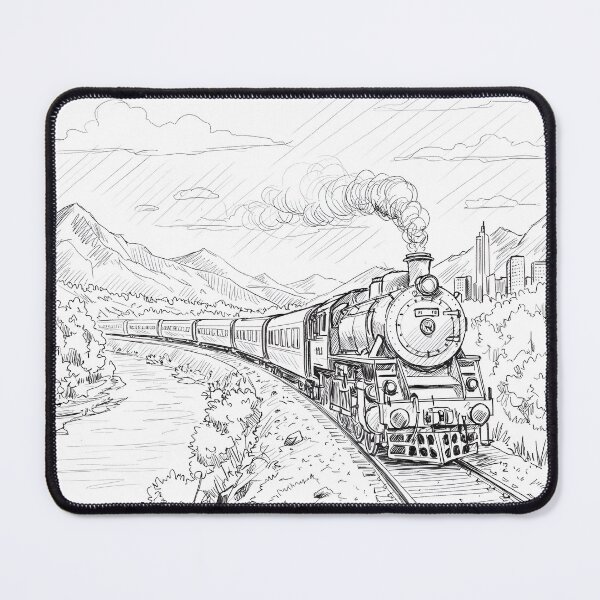 Item preview, Scenic Journey – Hand-Drawn Train Adventure designed and sold by Simple_Lines2025.