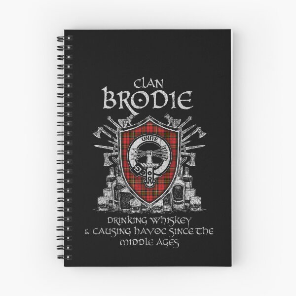 Item preview, Clan Brodie red drinking whiskey and causing havoc heritage crest tartan plaid designed and sold by Clan1093.