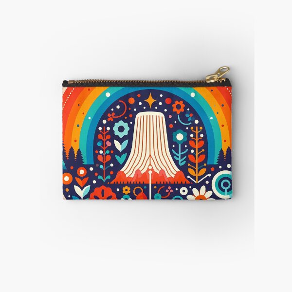 Item preview, Scandinavian Folk Art Devils Tower – Wyoming Landmark Rainbow Nordic Design by heidiannemorris designed and sold by FOLK ART FUSION by heidiannemorris.