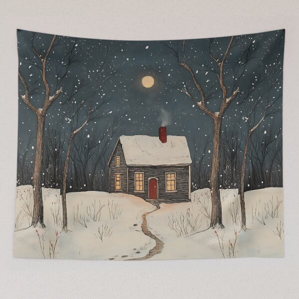 Item preview, Winter Cottagecore: Snowy Cabin Charm designed and sold by bapupa.