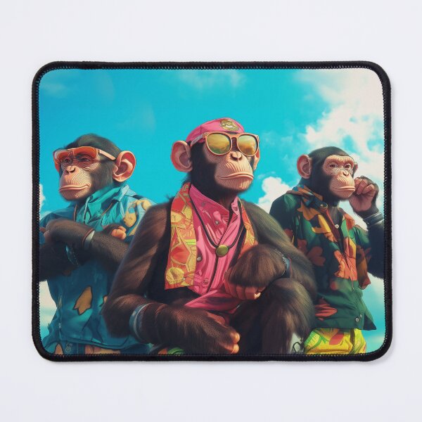 Item preview, 80s gang of retro monkeys designed and sold by Painful Monkey.