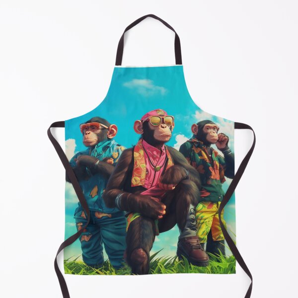 Item preview, 80s gang of retro monkeys designed and sold by Painful Monkey.