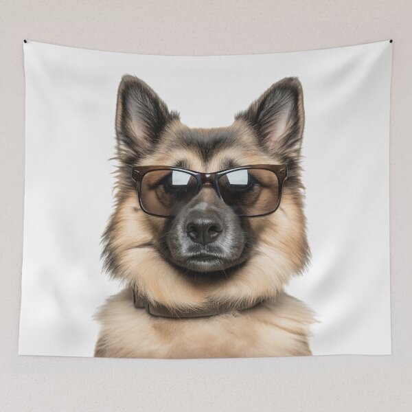 Item preview, Funny cool Norwegian buhund Dog wearing sunglasses designed and sold by LazyOwlStore.