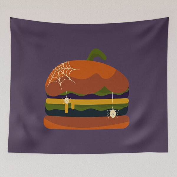 Item preview, Illustration Boo with Burger at Web,Spider decoration designed and sold by AlginaPugachova.