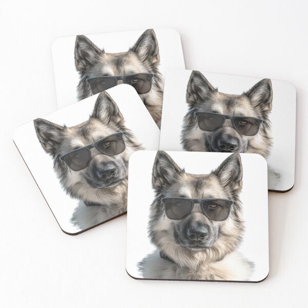 Item preview, Funny cool Norwegian Elkhound Dog wearing sunglasses designed and sold by LazyOwlStore.