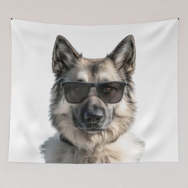 Item preview, Funny cool Norwegian Elkhound Dog wearing sunglasses designed and sold by LazyOwlStore.