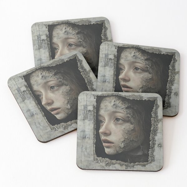 Item preview, Cracked Reality: Surreal Portrait of a Girl Emerging from a Wall designed and sold by Suwit Thiamtanong.