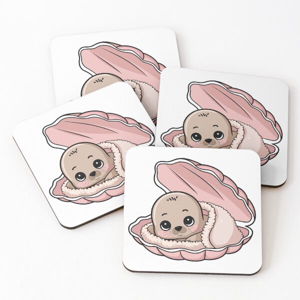 Item preview, Cozy Baby Seal in a Pink Seashell designed and sold by WildlifeInc.