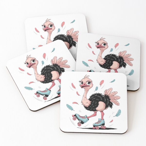 Item preview, Kawaii Ostrich on Roller Skates designed and sold by WildlifeInc.