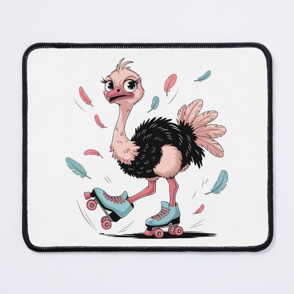 Item preview, Kawaii Ostrich on Roller Skates designed and sold by WildlifeInc.