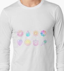 Vaporwave Kanto Badges Long Sleeve T-Shirt