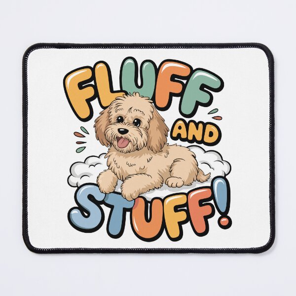 Item preview, Fluff and Stuff Cute Goldendoodle Cartoon designed and sold by WildlifeInc.