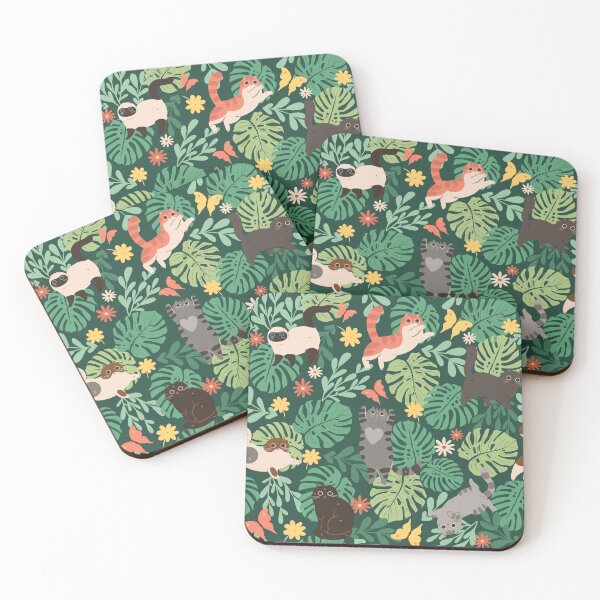 Item preview, Cats & Plants (Green) designed and sold by Studio Vickn.