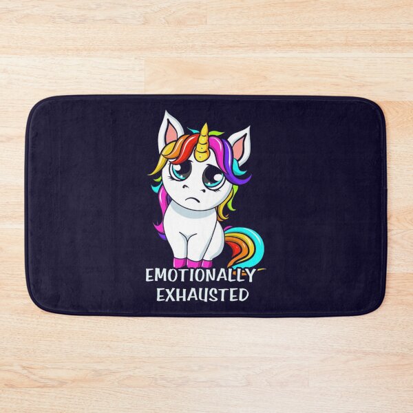Item preview, Emotionally Exhausted Cute Unicorn Cartoon designed and sold by Vicky021.