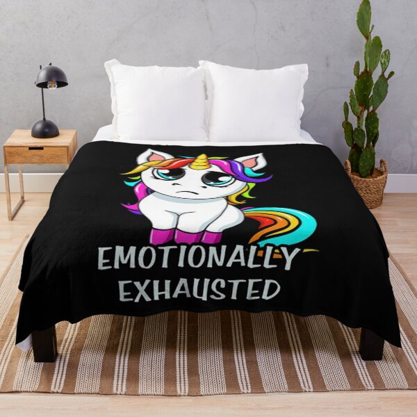 Item preview, Emotionally Exhausted Cute Unicorn Cartoon designed and sold by Vicky021.