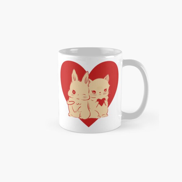 Item preview, Cute little cat and rabbit on a date designed and sold by baiside.