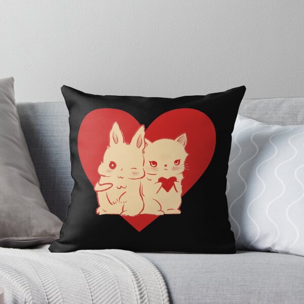 Item preview, Cute little cat and rabbit on a date designed and sold by baiside.