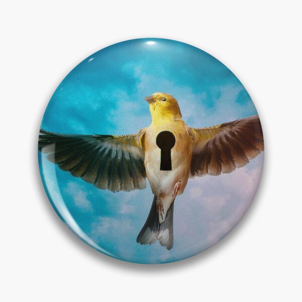 Item preview, The Key to Flight: Surreal Art Depicting Yellow Bird with Keyhole Chest designed and sold by seamless.