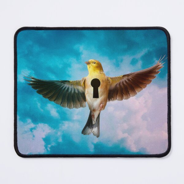 Item preview, The Key to Flight: Surreal Art Depicting Yellow Bird with Keyhole Chest designed and sold by seamless.