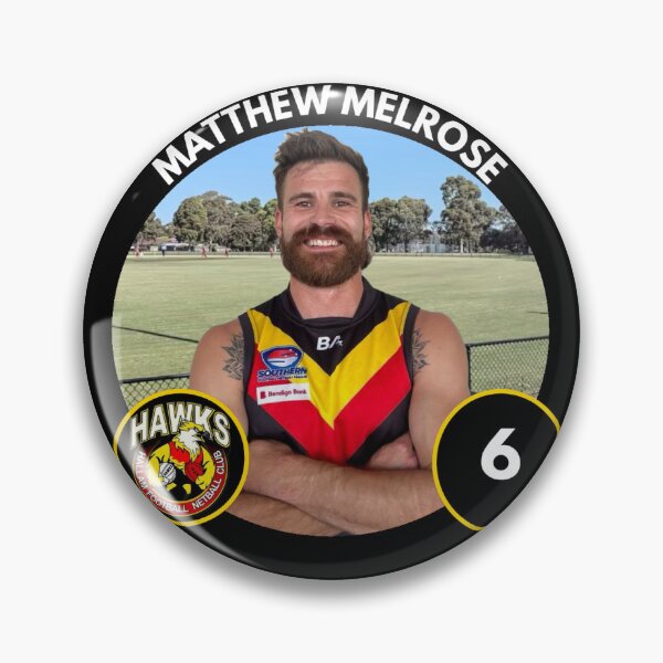 Item preview, Player Badge - #6 - Matt Melrose designed and sold by HallamHawks.