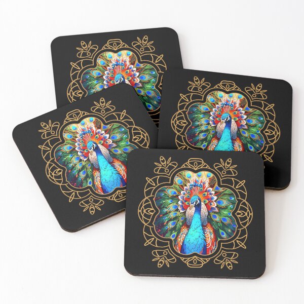 Item preview, Vibrant Peacock Mandala Art  designed and sold by Animeture.