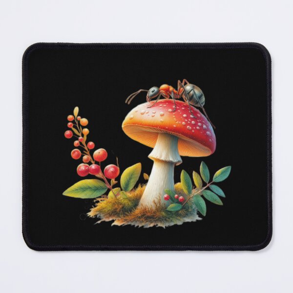 Item preview, Vintage Art mushroom with ant ,Vintage mushroom,Vintage Flowers,Botanical Artwork, vintage botanical designed and sold by Expressions-Sel.