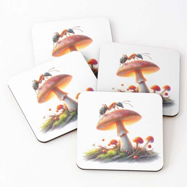 Item preview, Vintage Art mushroom with ant ,Vintage mushroom,Vintage Flowers,Botanical Artwork, vintage botanical designed and sold by Expressions-Sel.
