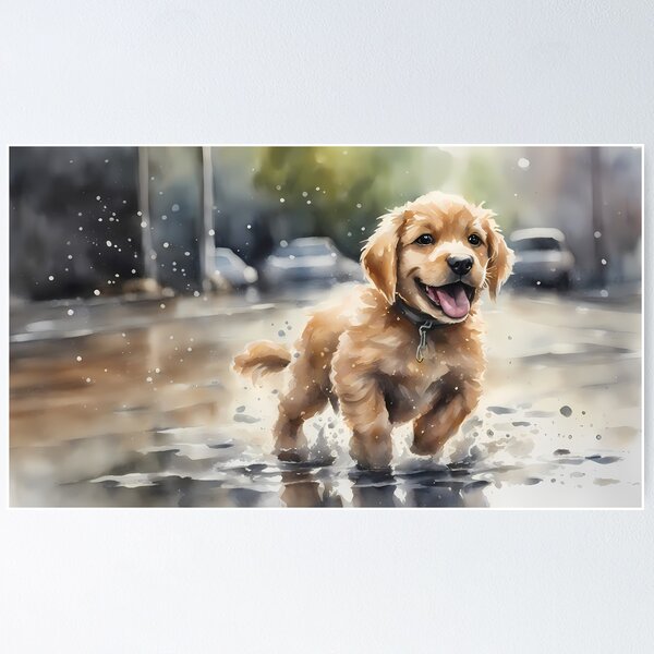 Item preview, Happy Puppy in Puddle designed and sold by BookCovered.
