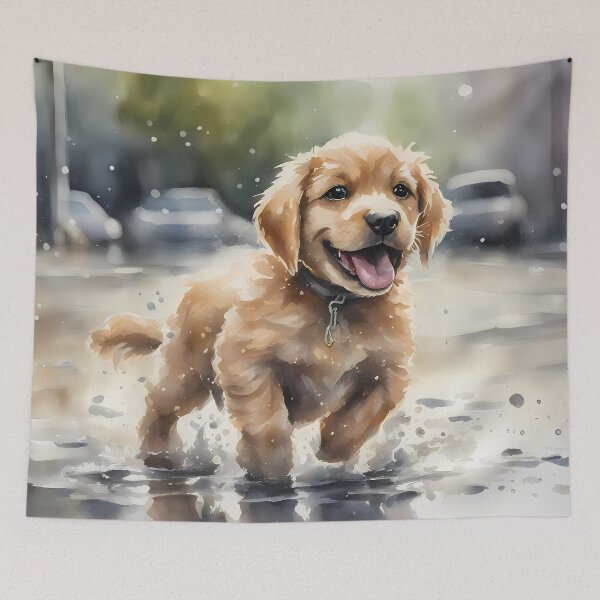 Item preview, Happy Puppy in Puddle designed and sold by CalmnessbyChoice.