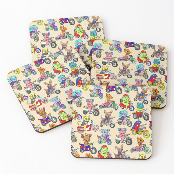 Item preview, Animals on Motorcycles Pattern designed and sold by NOTSNIW ART.