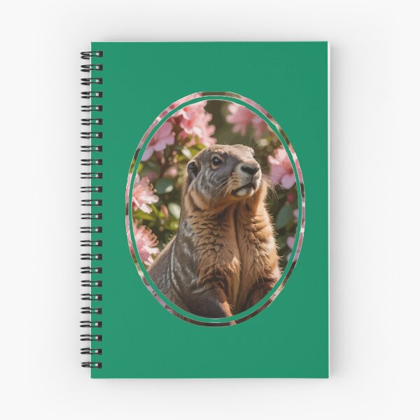 Item preview, Marmot With Pink Rhododendron Background designed and sold by taiche.