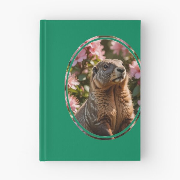Item preview, Marmot With Pink Rhododendron Background designed and sold by taiche.