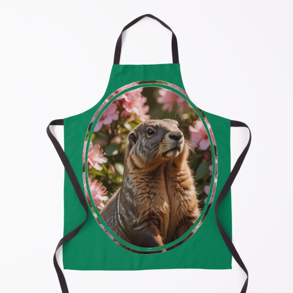 Item preview, Marmot With Pink Rhododendron Background designed and sold by taiche.