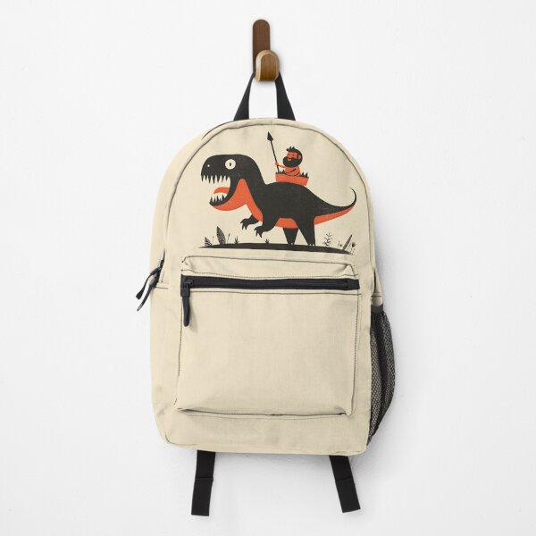 Item preview, Caveman riding T-Rex Dinosaur Cartoon designed and sold by blackdogshop.
