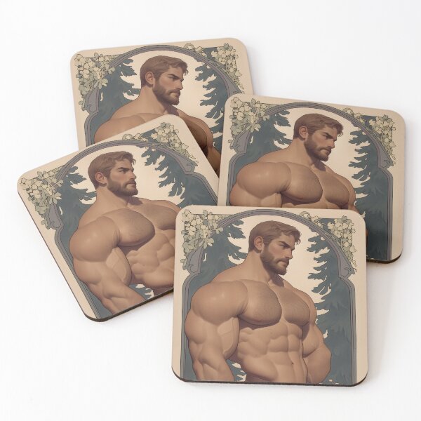 Item preview, Gay Hunks in Art Nouveau designed and sold by The Gallery Gaze.