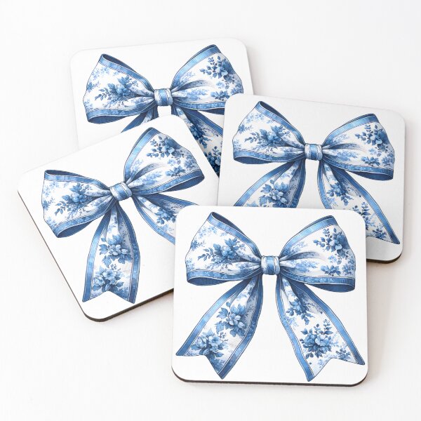 Item preview, Elegant White Bow with Blue Chinoiserie – Vintage Porcelain Pattern Style. designed and sold by Adorablehaunts.
