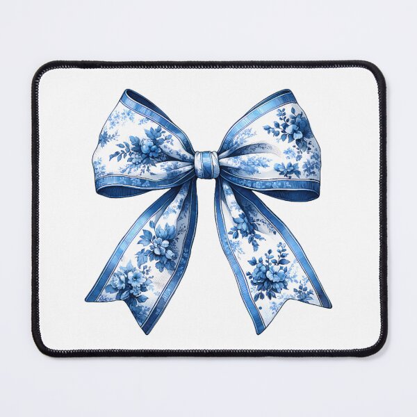 Item preview, Elegant White Bow with Blue Chinoiserie – Vintage Porcelain Pattern Style. designed and sold by Adorablehaunts.