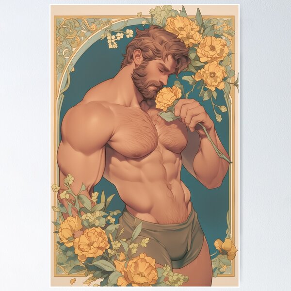 Item preview, Gay Hunks in Art Nouveau designed and sold by The Gallery Gaze.