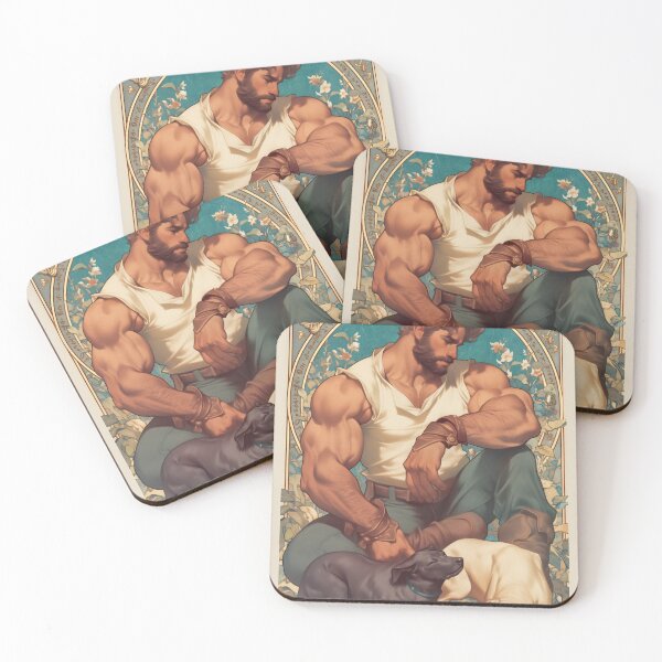 Item preview, Gay Hunks in Art Nouveau designed and sold by The Gallery Gaze.