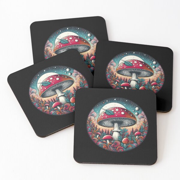 Artikelvorschau, Vintage Art Fly Agaric Pilz in der Nacht, Vintage -Pilze, Vintage -Blumen, botanische Kunstwerke, Vintage Botanical entworfen und verkauft von Expressions-Sel.