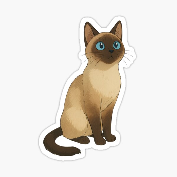 Vista previa del artículo con la obra «Gato siamés Ghibli», diseñado y vendido por Renartdesign.