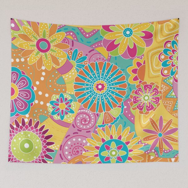 Item preview, Retro Floral Explosion – Geometric Patterns & 70s Vibes designed and sold by elodie-cousin.