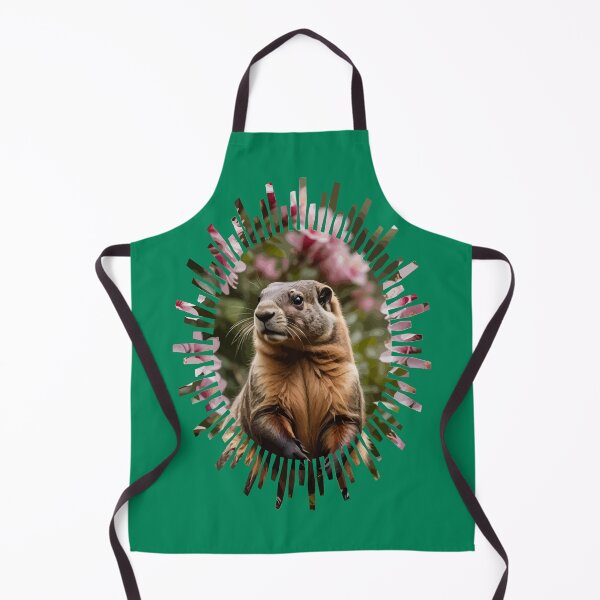 Item preview, Cute Marmot With Pink Rhododendron Background designed and sold by taiche.