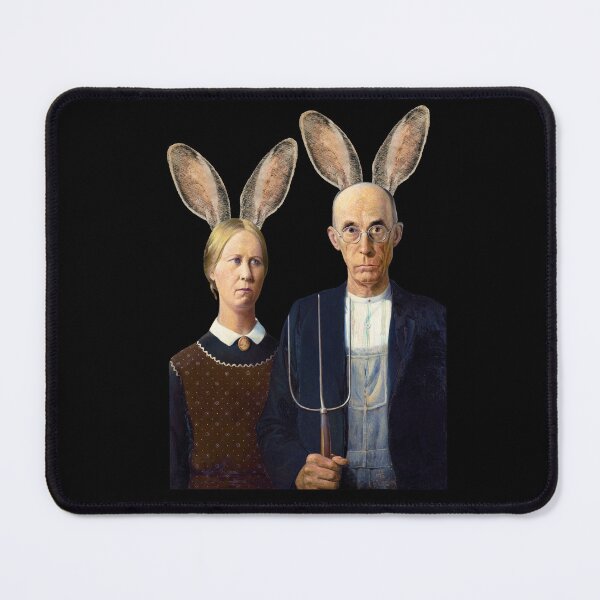 Item preview, Easter American Gothic Bunny Ears Art Original Design Farm Classic Birthday Gift designed and sold by DogLover332.