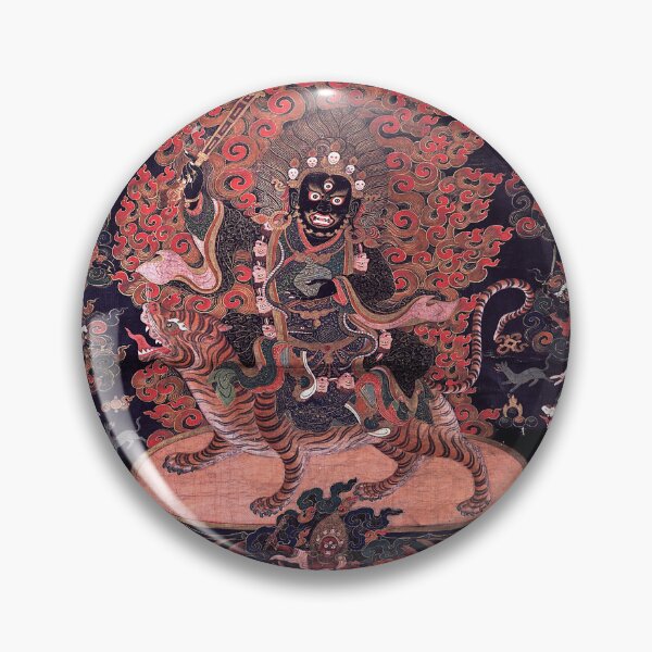Item preview, Mandala 232 Mahakala Buddhist Protector Vyaghra Vahana Riding Tiger 1700s designed and sold by GuyBlank.